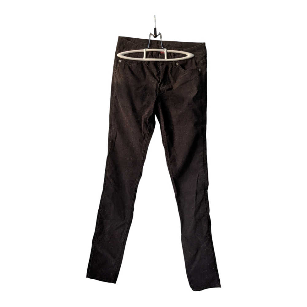 H&M black corduroy straight leg low rise pants size 4 NWOT Y2K